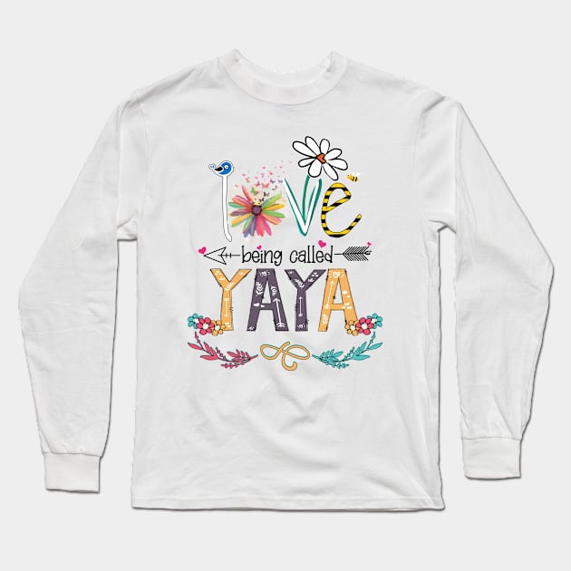 Love Being Called Yaya Happy Mother's Day Long Sleeve T-Shirt by KIMIKA